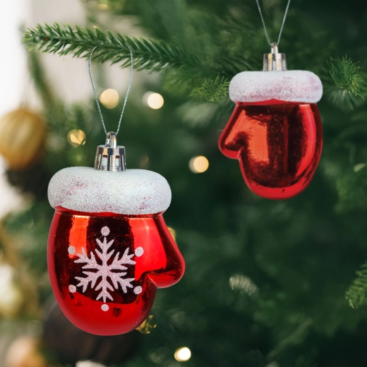 Adorno navideño guante de invierno 7,2 × 5 cm – 2 unidades