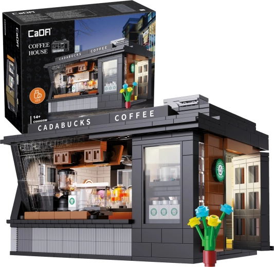 Bloques CaDA cafetería moderna Cadabucks Coffee House, 768 piezas, iluminación LED