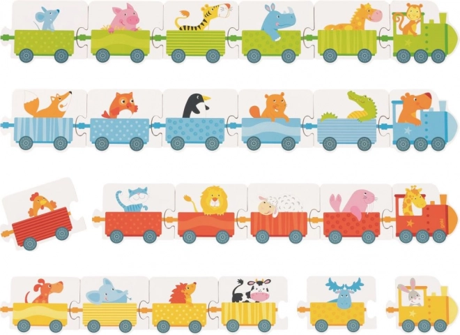 Goki Puzzle Juego de trenes con dados