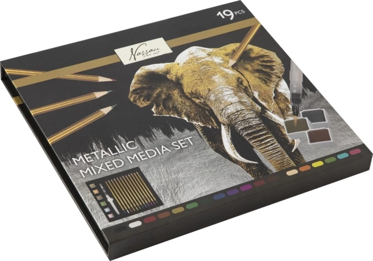 Grafix set acuarelable metálico de lápices y pinturas 19 piezas