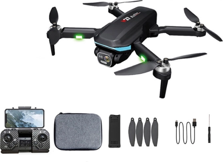 Dron plegable con detección de obstáculos y cámara WI‑FI 720p, control RC