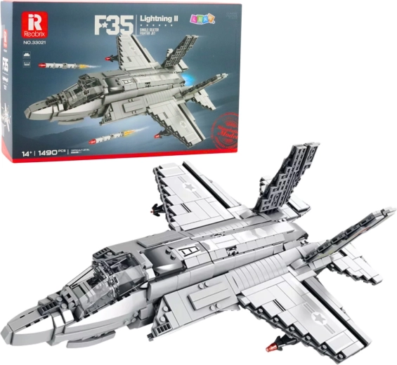Kit de construcción del avión F-35 Lightning II, 1490 piezas, gris