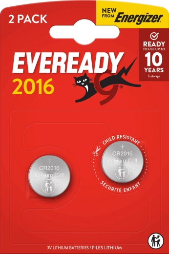Batería de botón de litio CR2016 3 V – set de 2 uds ENERGIZER