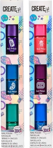 Create It! esmalte de uñas – set de 3 tonos con efecto holográfico