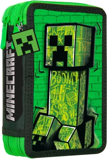 estuche de dos compartimentos con equipamiento minecraft