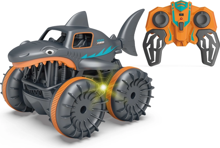 Coche anfibio teledirigido Tiburón naranja