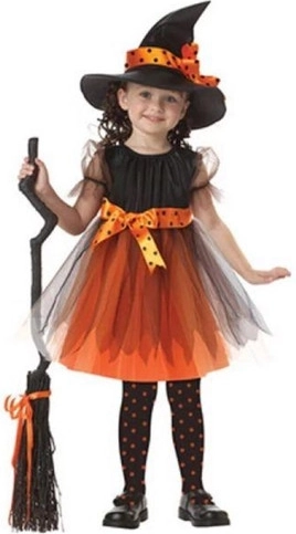 Disfraz infantil de bruja con sombrero S