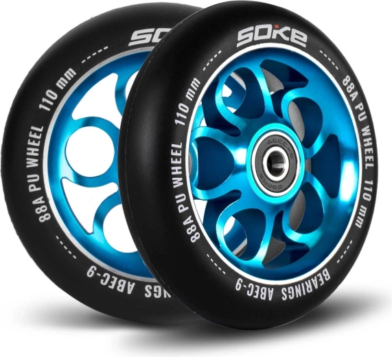 Ruedas para patinete Soke 110 mm azul, 2 uds