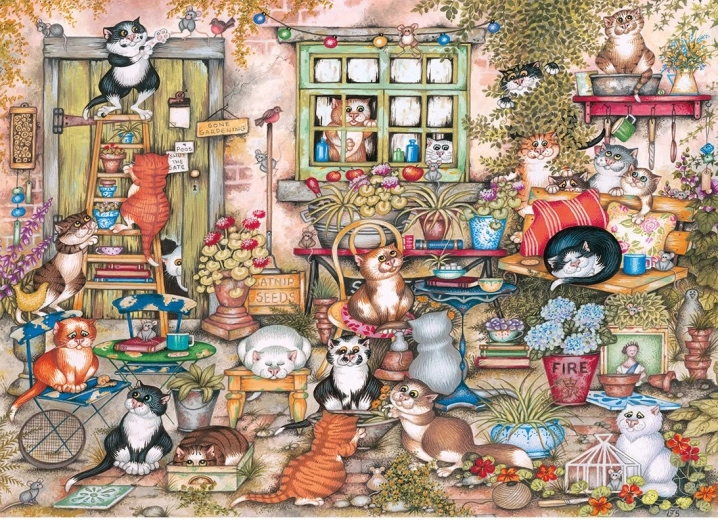 Puzzle Gibsons Gatos en el patio trasero 1000 piezas