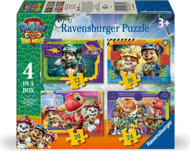 La Patrulla Canina: la película de dinosaurios, puzzle 4 en 1 Ravensburger
