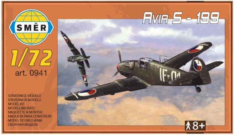 Modelo de avión de plástico AVIA S-199 a escala 1:72