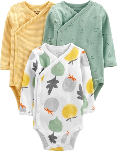 Body Carter’s de manga larga Veggies, neutro, 3 uds., talla 46