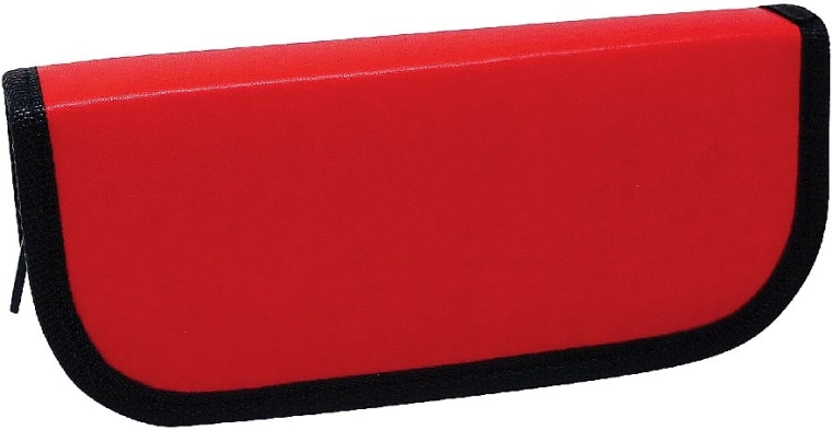 Estuche grande de polipiel con 6 trabillas, rojo