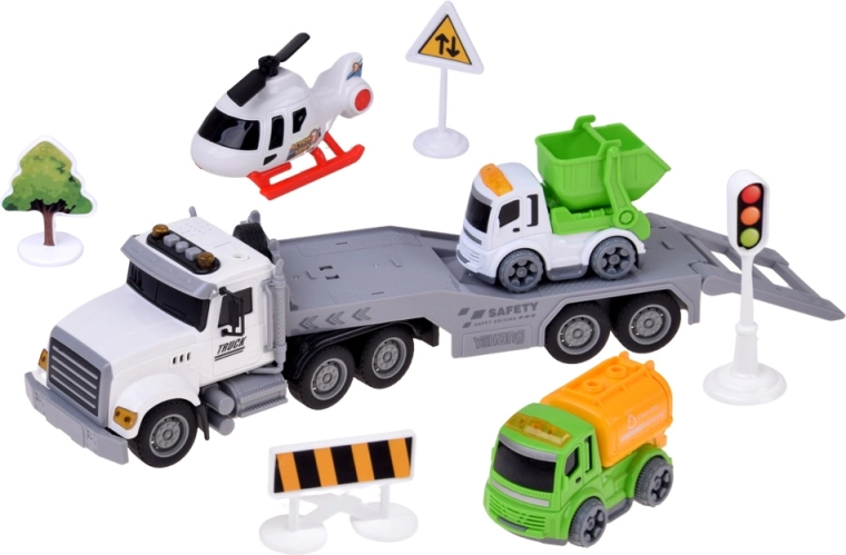 Accesorios de tráfico y varios vehículos en un solo paquete