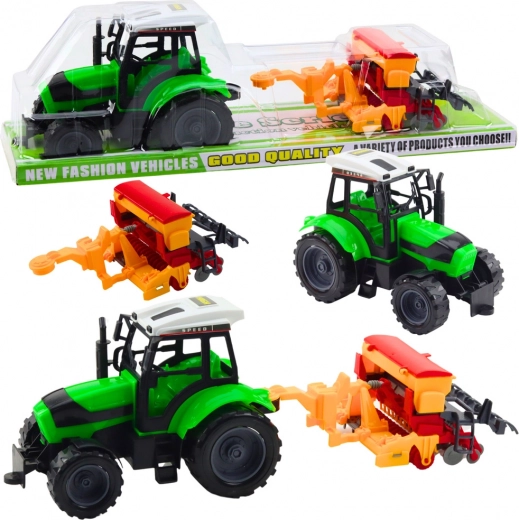 Tractor infantil con sembradora de arrastre