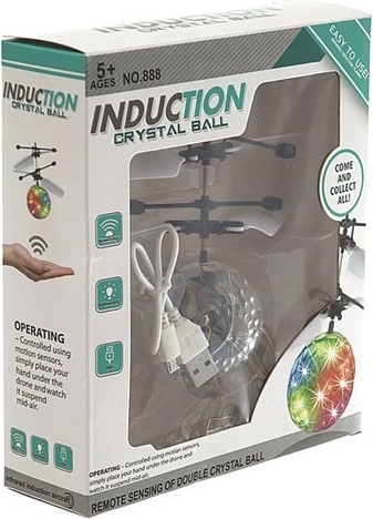 Bola de cristal voladora controlada con la mano