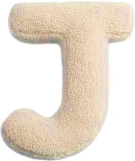 Letra de peluche Mealini J crema - 1 pieza