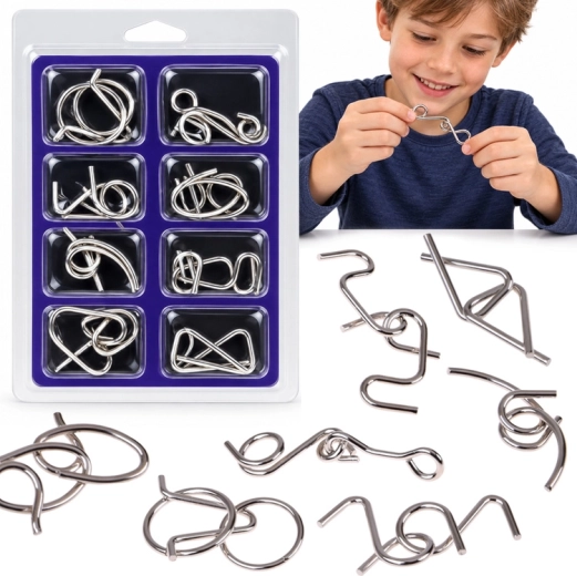 Set de 8 rompecabezas metálicos