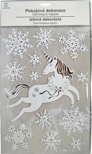Pegatinas de unicornio invernal