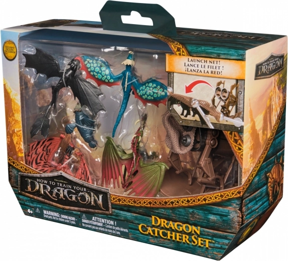 Cómo entrenar a tu dragón – set de cazadores de dragones, 5 figuras y catapulta lanzadora