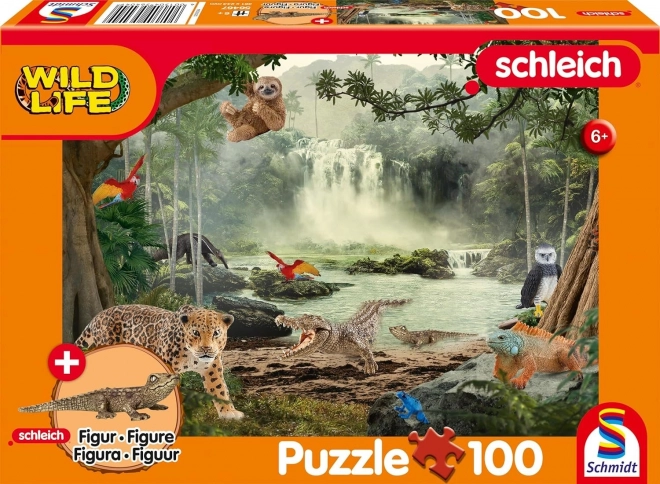 Puzzle SCHLEICH en la selva tropical, 100 piezas con figura