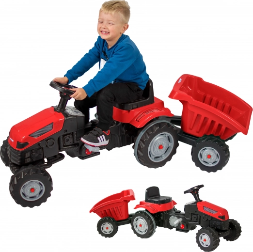 Tractor a pedales Farmer GoTrac Maxi con remolque Ruedas silenciosas