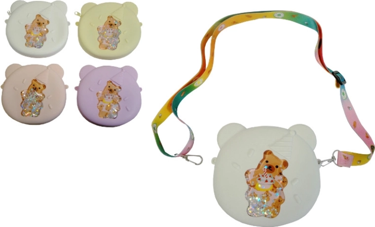 Bolso de silicona con osito y estrellitas brillantes