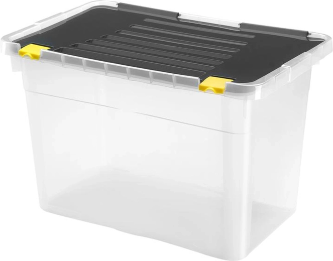 Caja de almacenamiento de plástico con tapa HEIDRUN 54 l