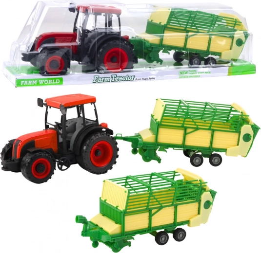 Tractor infantil con remolque, rojo 50 cm