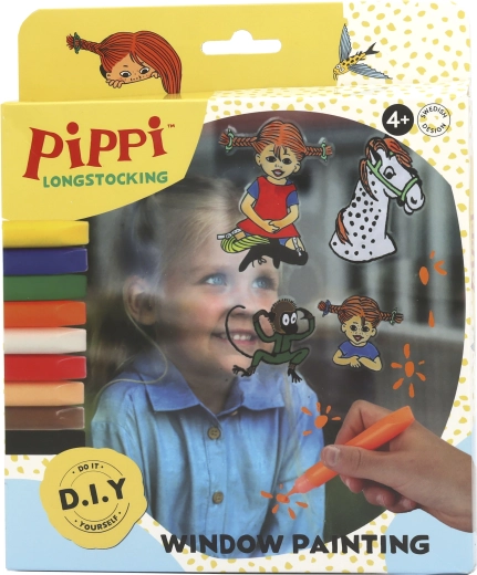 Pippi Langstrumpf set creativo para pintar y decorar ventanas