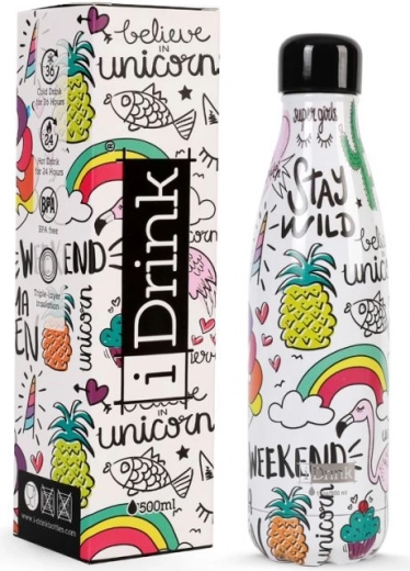Termo arcoíris unicornio Stay wild 500 ml