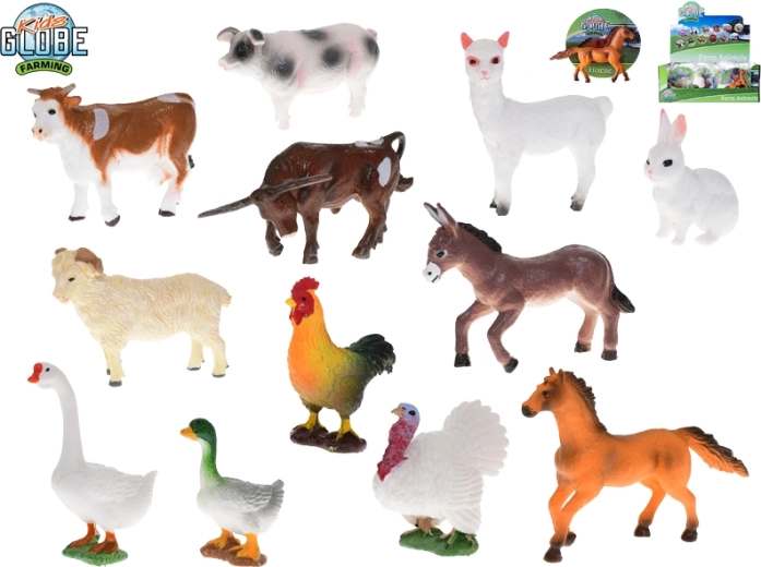 Kids Globe Farming set de animales de plástico para granja – 12 especies