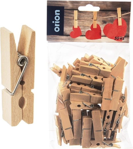 Pinzas decorativas de madera 4,5 cm, 50 uds.
