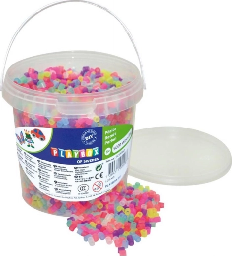 Playbox cuentas para planchar en cubo con purpurina 5000 uds.