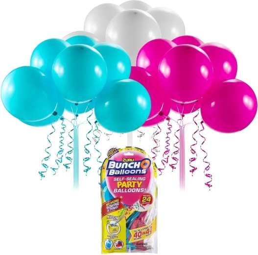 Globos de fiesta Zuru – rosas, turquesa y blancos, reutilizables