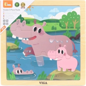 Puzzle de madera de erizo Viga, 9 piezas