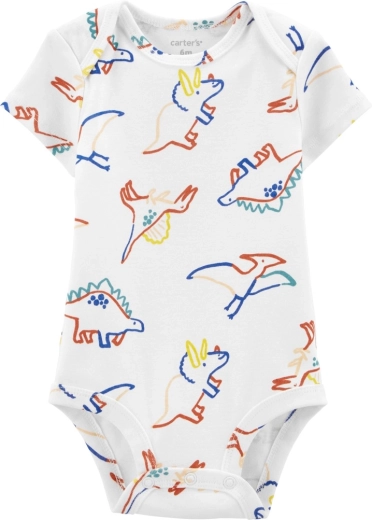 CARTER'S body de niño de manga corta ivory dino – NB/talla 56