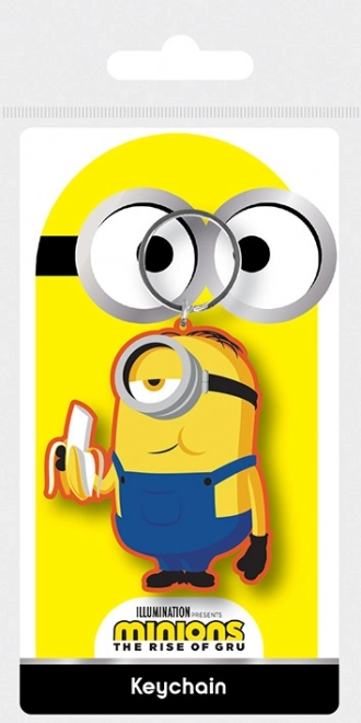 Llavero de goma Minions – Stuart con un plátano