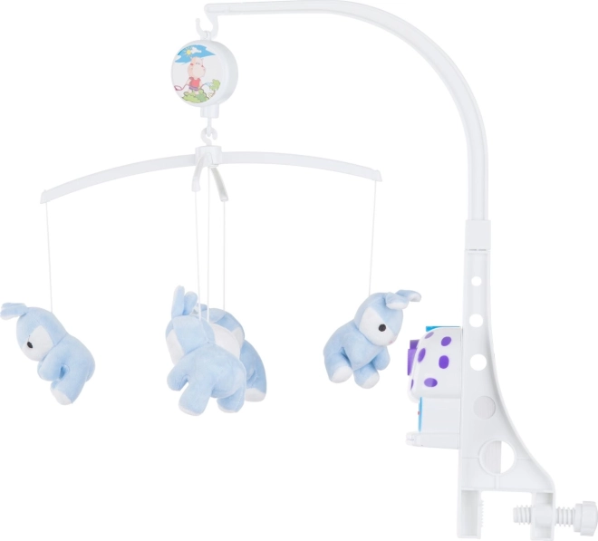 Móvil musical colgante con conejitos azules CHIPOLINO