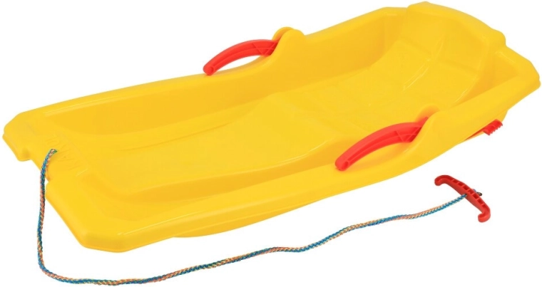 Trineo de plástico con frenos Baby Mix KAROL amarillo