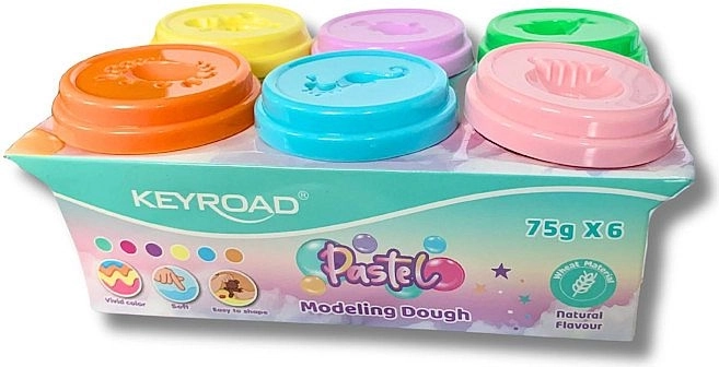Pasta de modelar Keyroad, 6 colores pastel, 450 g