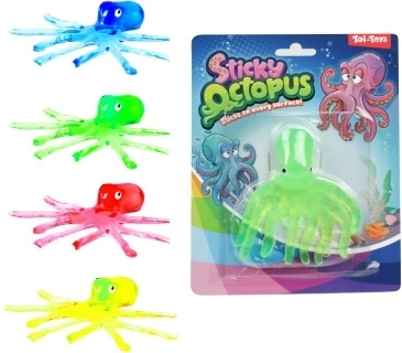 Pulpo con ventosas – juguete pegajoso para niños