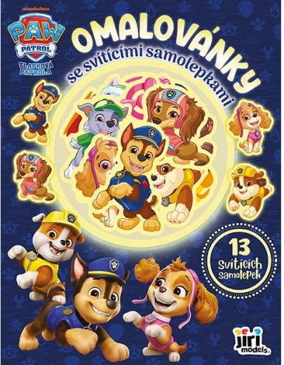Libro para colorear con pegatinas luminosas Patrulla Canina