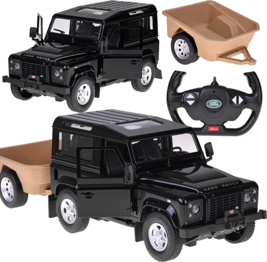 Rastar Land Rover Defender 1:14 RC con remolque – negra