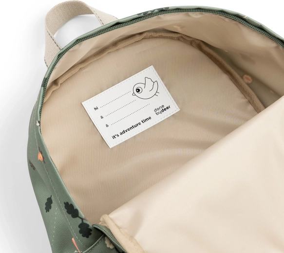 Etiqueta identificativa en el interior de la mochila