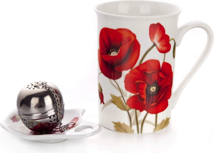Juego de té de 3 piezas Red Poppy