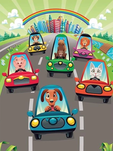 Art Puzzle rompecabezas de madera Conductores adorables 100 piezas