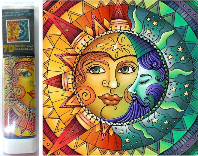 Pintura de diamantes 7D Luna y Sol 30x30 cm