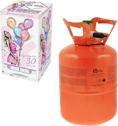 Botella de helio desechable para 30 globos (9")