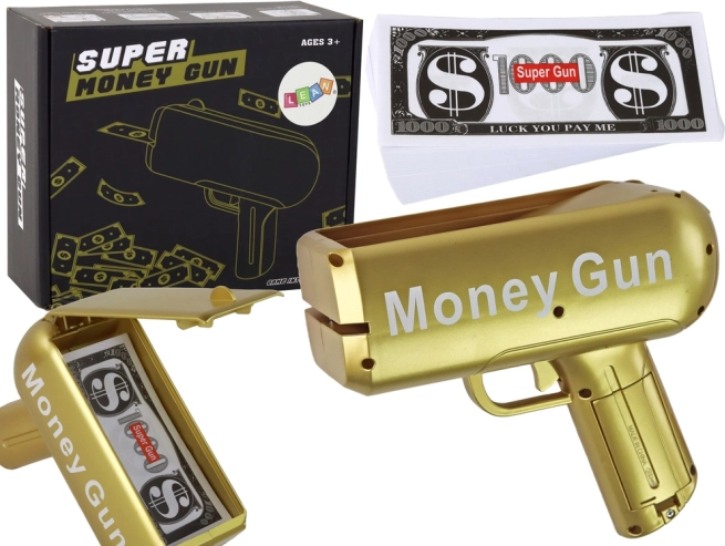 Pistola de dinero dorada MONEY GUN – dispara billetes